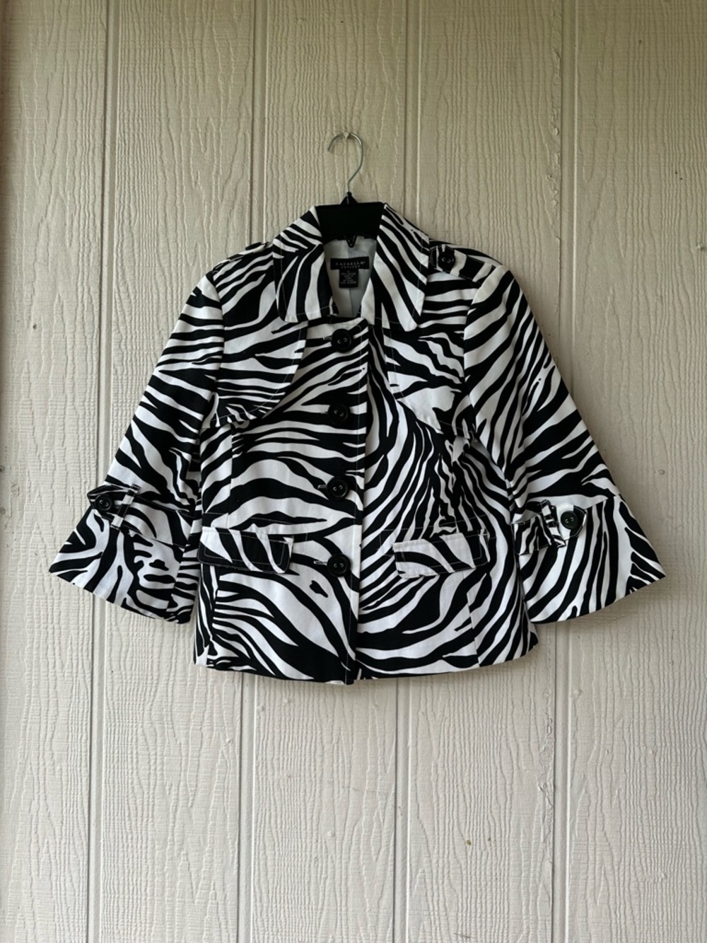 Rafaella Zebra-Print Button Front Jacket